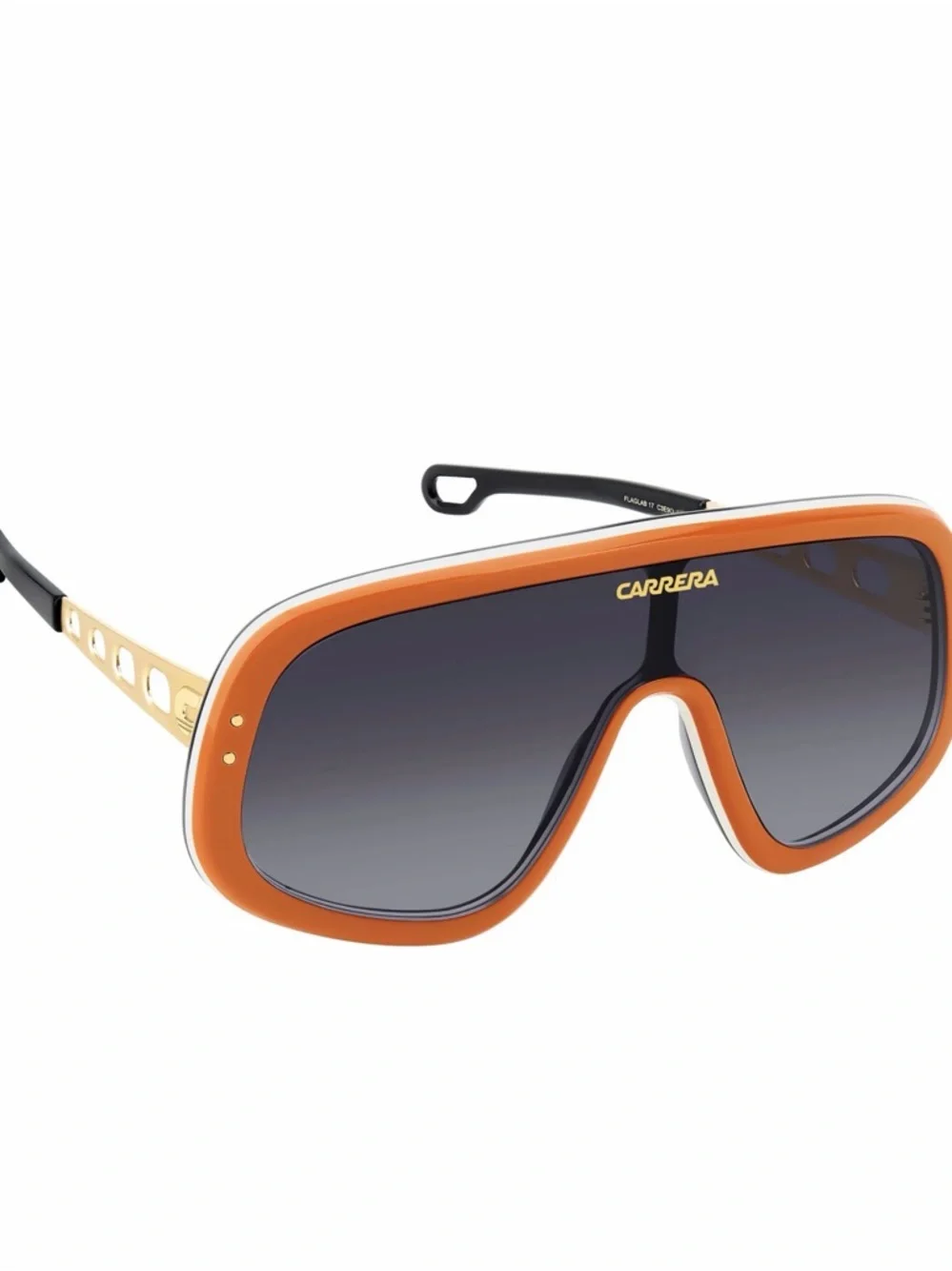 New Carrera Flaglab 17 C3E9O Oversized Shield Sunglasses in Orange, Authentic - Picture 5 of 12
